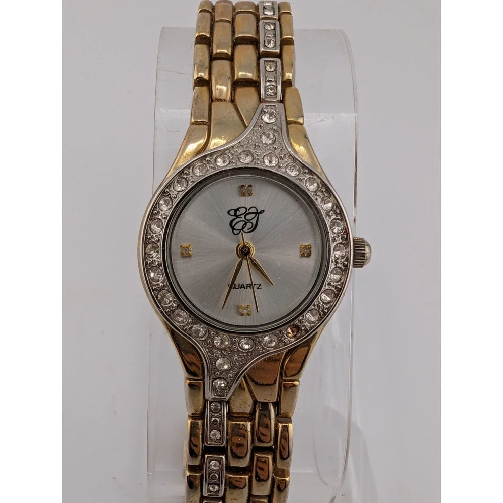 Elizabeth Taylor Watch Women 25mm Gold Case Rhinestones 7.5